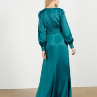 Ted Baker DAISEEY Twist Waist Long Sleeve Maxi Dress, Teal