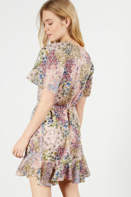 Ted Baker LALU Urban printed fluted hem mini dress Pink Multi