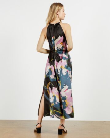 Ted Baker PIANA Urban halterneck midi dress, Black/Multi - Image 2
