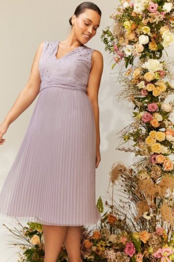 Pleated skirt dress uk top