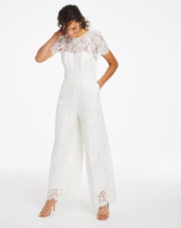 Joanna Hope Bridal Lace Jumpsuit White