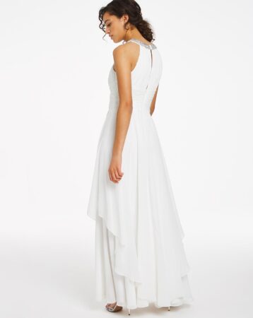 Joanna Hope Embellished Halterneck Bridal Maxi Dress White