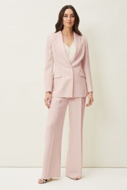 Phase Eight Cadie Wide Leg Suit Trousers Antique Rose Blush Pink