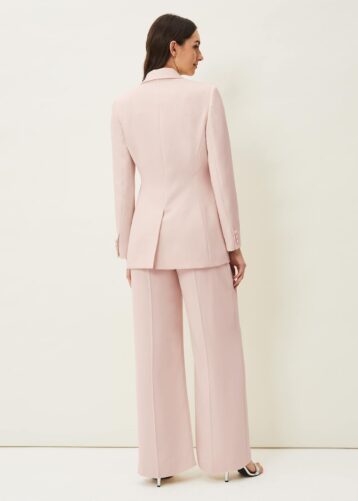 Phase Eight Cadie Wide Leg Suit Trousers, Antique Rose/Blush Pink 