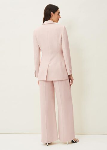 Phase Eight Cadie Wide Leg Suit Trousers, Antique Rose/Blush Pink