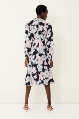 Phase Eight Ella Floral Print Dress Black Blue Pink