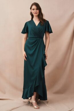 Phase Eight Philippa Frill Maxi Dress Dark Green