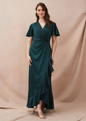 Phase Eight Philippa Frill Maxi Dress Dark Green