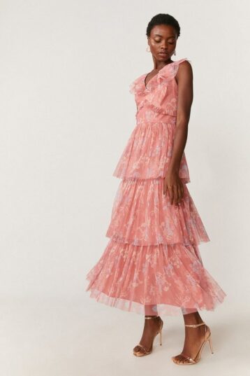 Floral Ruffle Tier Maxi Dress