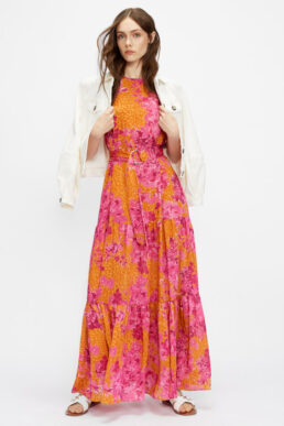 Ted Baker Bambia Tiered Relaxed Maxi Dress Yellow Pink