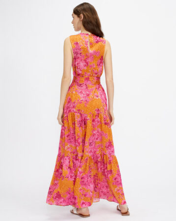 Ted Baker Bambia Tiered Relaxed Maxi Dress, Yellow/Pink - Dresses