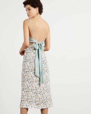 Ted Baker FILEYY Print midi dress Ivory Blue Multi