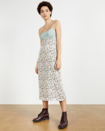 Ted Baker FILEYY Print midi dress Ivory Blue Multi