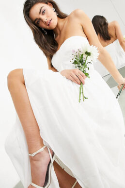 ASOS EDITION Lyra ruched bandeau wedding dress Ivory