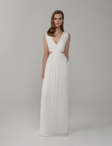 Rowley Hesselballe Aurelia Cut Out Wedding Maxi Dress White