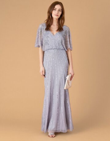 Monsoon Artisan holly floral maxi bridesmaid dress blue - Image 2
