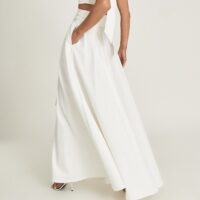 Reiss Gigi gather detailed maxi skirt White Cream Dresses