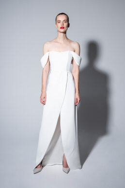 Rowley Hesselballe Aleda Bardot Wedding Maxi Dress White