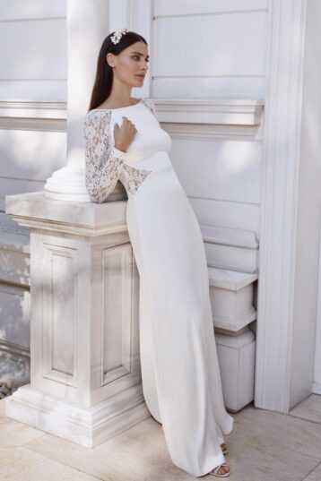 Rowley Hesselballe Hera Lace Long Sleeve Wedding Maxi Dress White