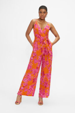 Ted Baker Harbble Wide Leg Culotte Jumpsuit Multi pink orange