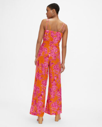Ted Baker Harbble Wide Leg Culotte Jumpsuit, Multi/pink/orange - Image 2