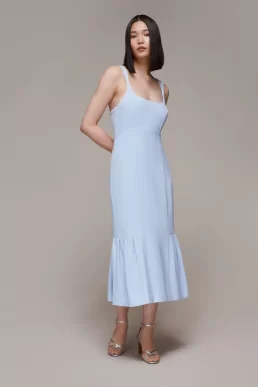 Whistles Sarah Short Bridesmaid Dress Pale Blue