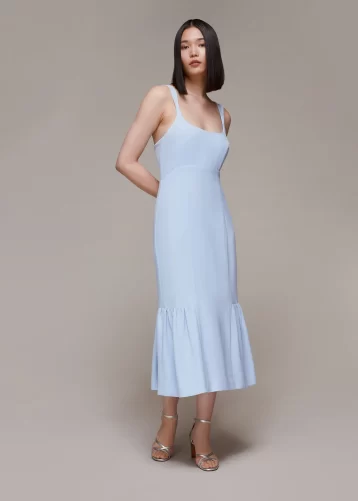 Whistles Sarah Short Bridesmaid Dress Pale Blue