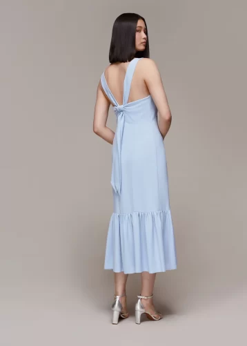 Whistles Sarah Short Bridesmaid Dress Pale Blue