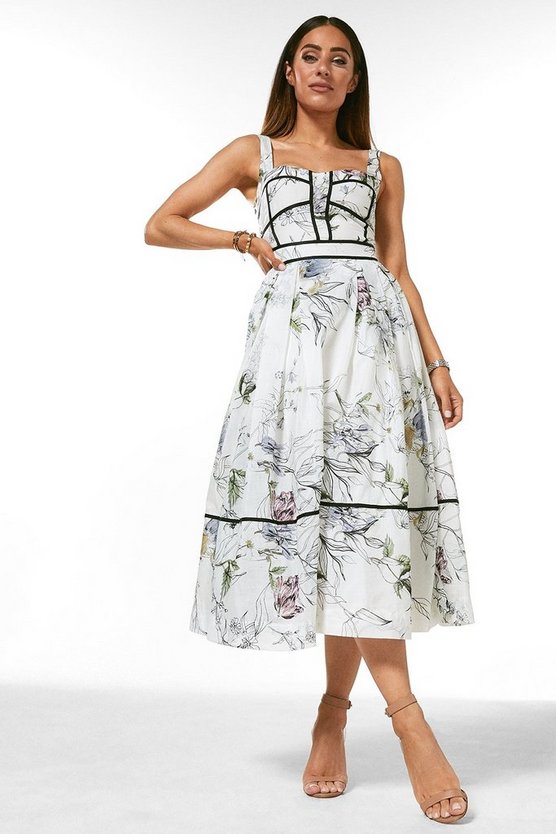 Botanical Floral Silk Cotton Dress