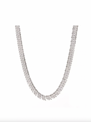 Jon Richard Gift Packaged Rhodium Cubic Zirconia Necklace