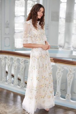 Needle & Thread Reverie Rose Gown Ivory Multi