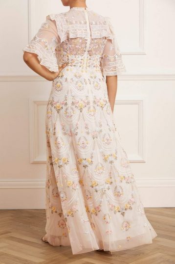 Needle & Thread Reverie Rose Gown Ivory Multi