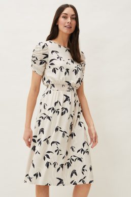 Phase Eight Keeley Floral Print Dress Ivory Black