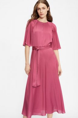 Ted Baker HARIIET Raglan sleeve tea midi dress Dusty Pink