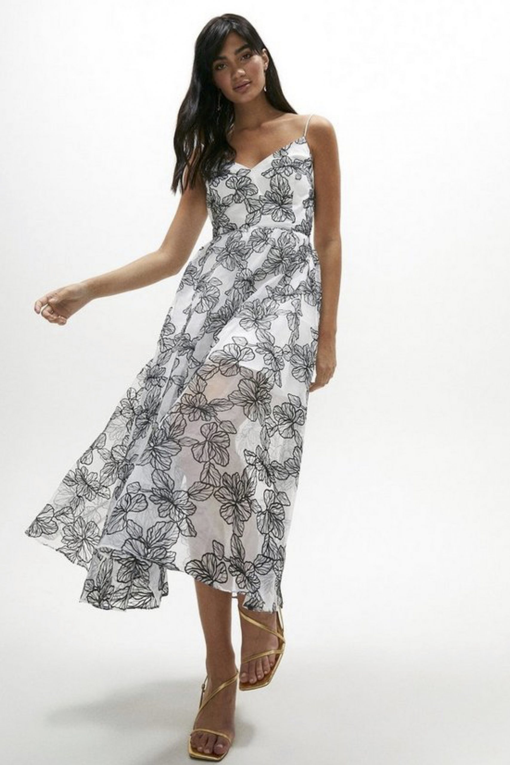 Fleur Embroidered Organza Midi Dress, was £149 > now £111.75