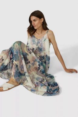 Principles Tie Dye Trapeze Dress Blush Blue Multi