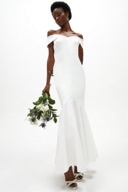 Coast Premium Bardot Fishtail Wedding Dress Ivory