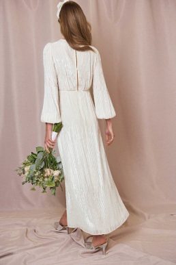 RIXO Sequinned Coco Wedding Dress Ivory