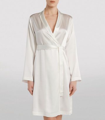 LA PERLA Entry Short Silk Robe Ivory