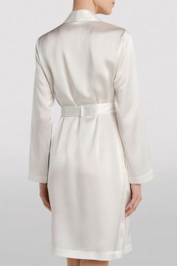 LA PERLA Entry Short Silk Robe Ivory