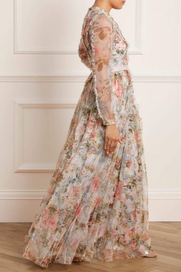 Needle & Thread Rose Garden V-Neck Maxi Gown Multi