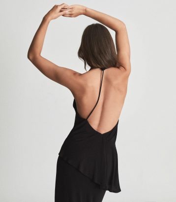 Reiss Xena Strappy Open Back Cocktail Dress, Black - Image 2