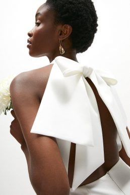 Coast Premium Halter Neck Midi Dress Ivory