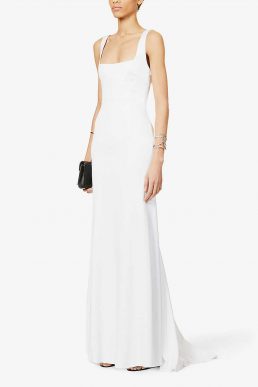 Galvan Hampshire crepe-satin bridal gown White