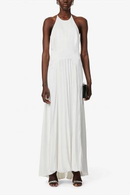 Galvan Provence satin-crepe gown White