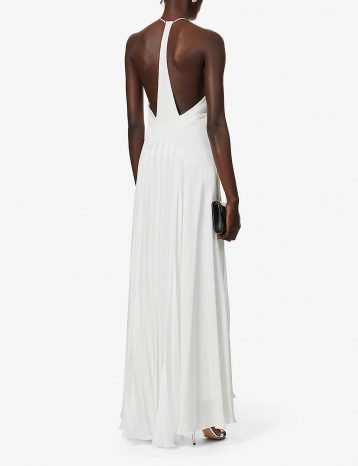 Galvan Provence satin-crepe gown White