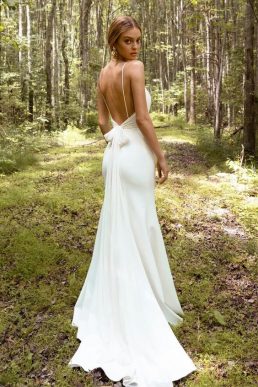 Jenny Yoo Marley V-neck crepe bridal gown, Ivory