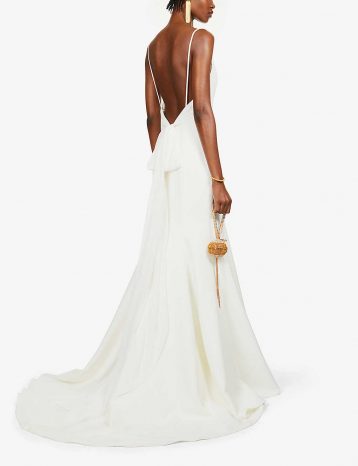 Jenny Yoo Marley V-neck crepe bridal gown Ivory