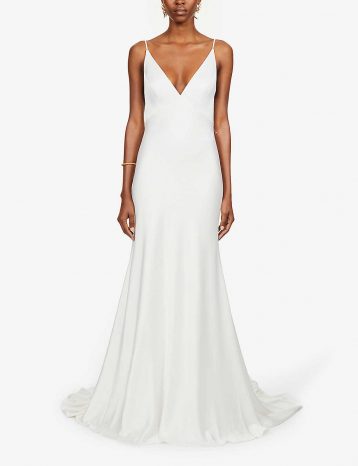 Jenny Yoo Marnie V-neck satin bridal gown, Ivory - Image 2