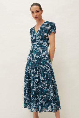 Phase Eight Lola Floral Dress Green Multi